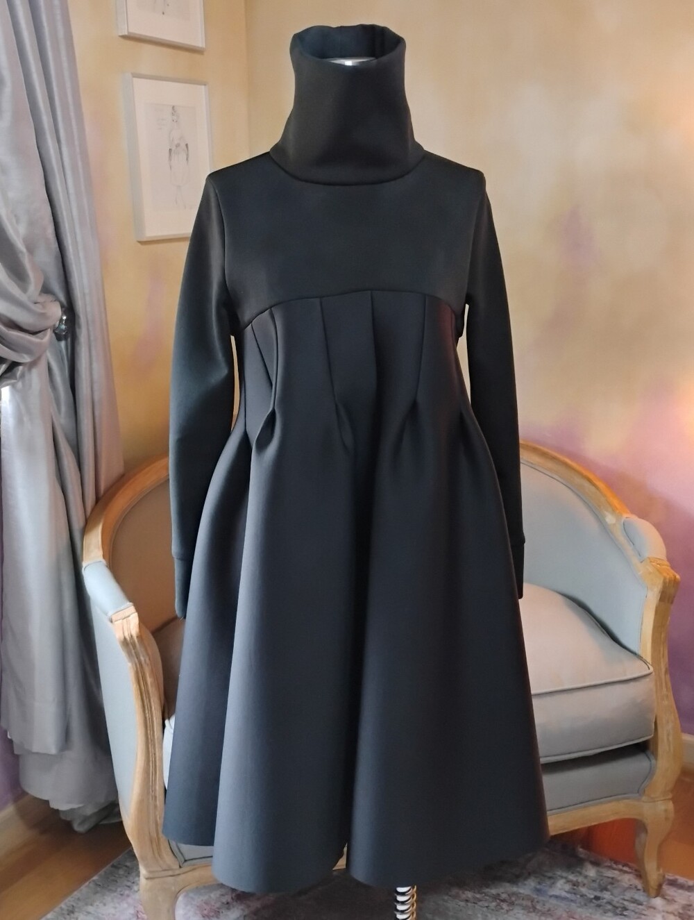 RARE! NWOT Fasada 2012 neoprene swing turtleneck dress, never worn! - Picture 2 of 9